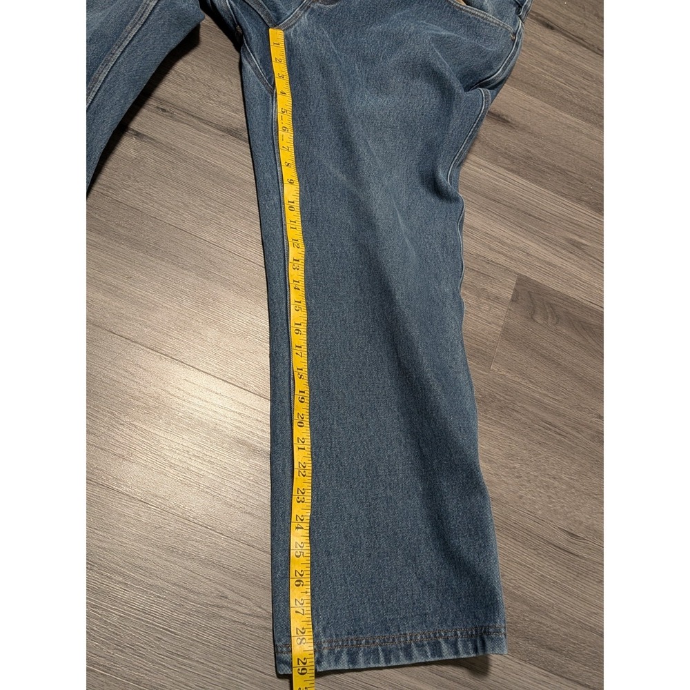 Duluth Trading Men's Fleece Lined Medium Wash Relaxed Fit Denim Blue Jeans 38x30 - Picture 4 of 7